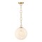 Designers Fountain Wine Flower 60 Watt 1-Light Brushed Gold Glam Pendant Light with White Art Glass Shade D329M-11P-BG - alternate 1